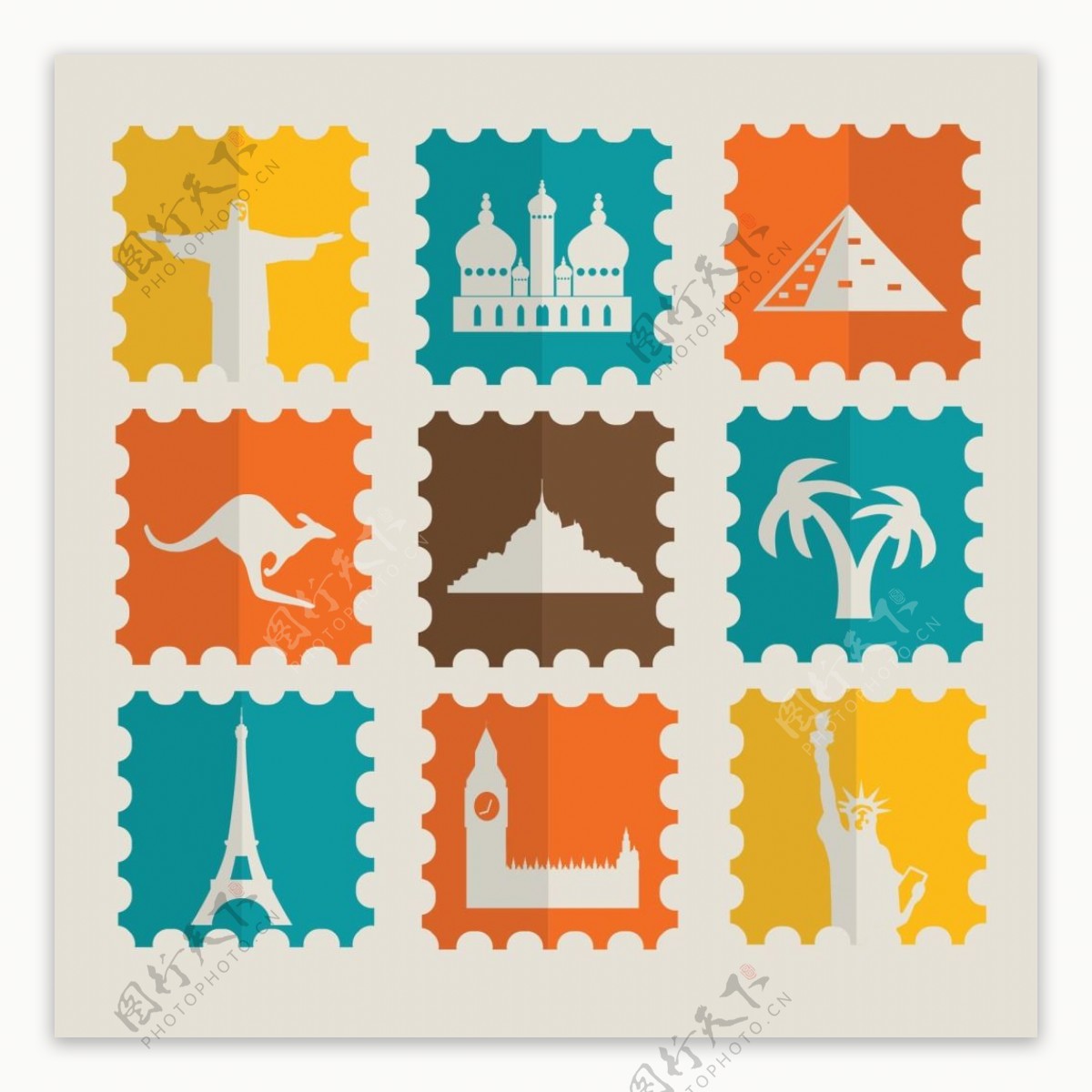 邮票设计：自然生物与人为色彩的碰撞
