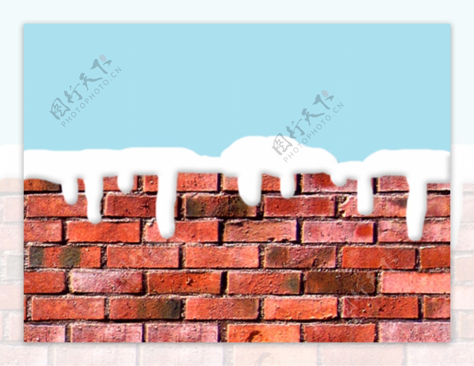 雪墙雪堆砖墙