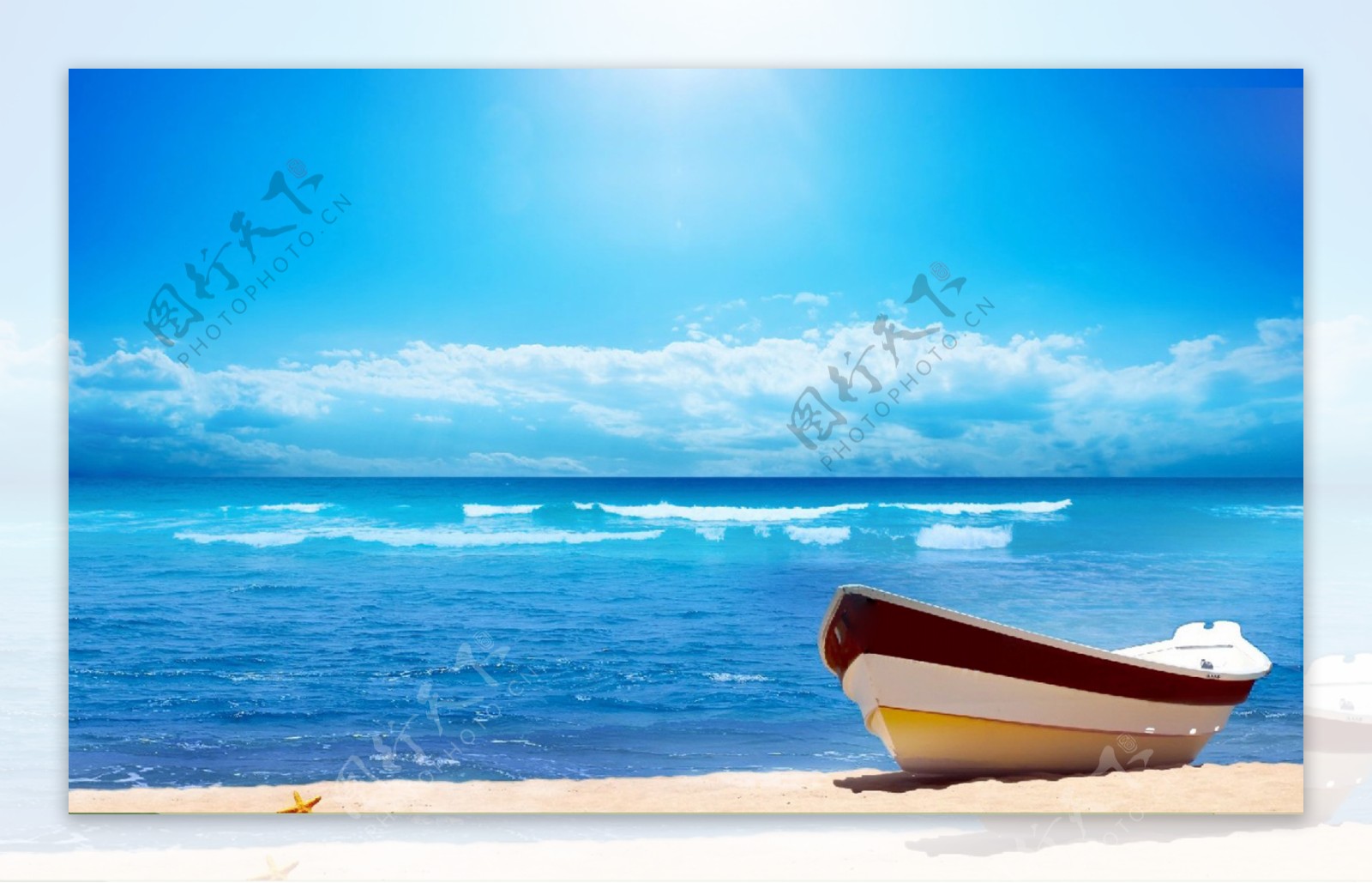 海滩蓝色背景画面图片