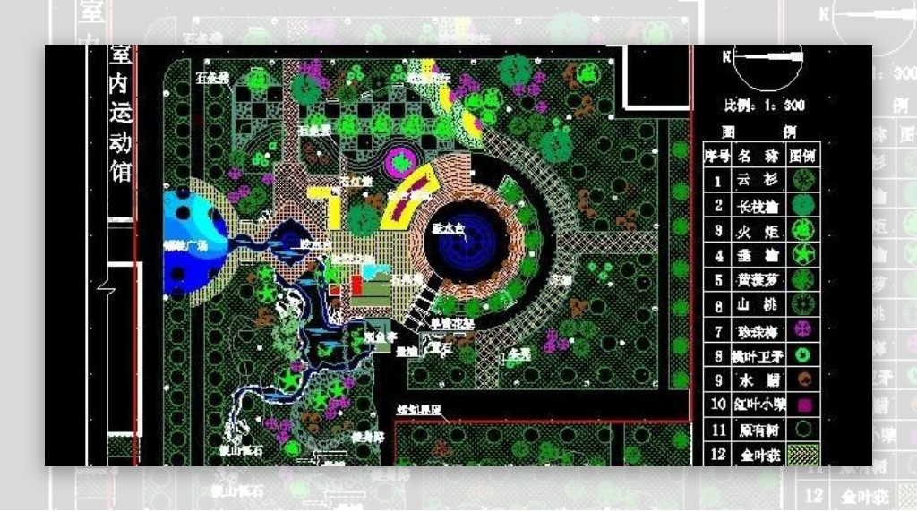 7000米文化广场平面图