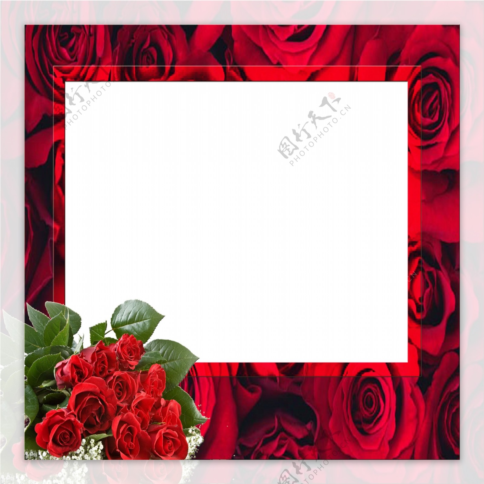 红玫瑰水晶相框