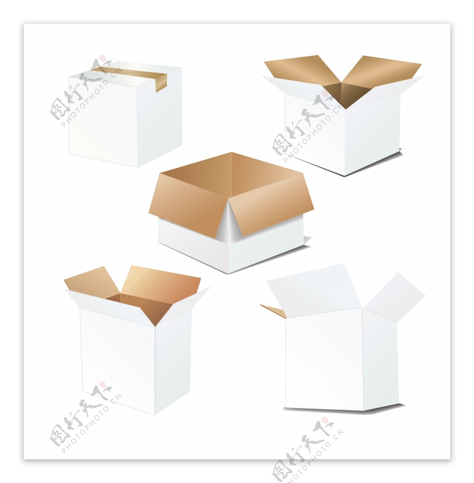 白色纸箱矢量设计