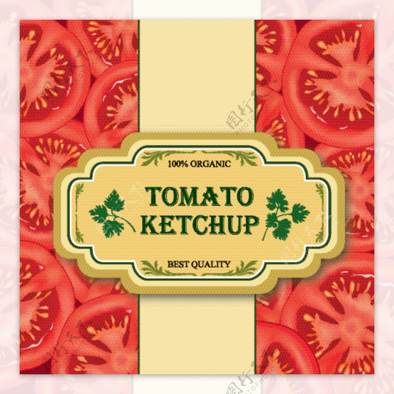 用番茄酱番茄标签背景图案