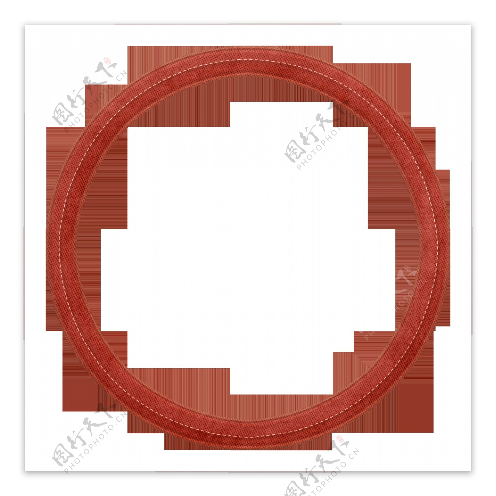 圣诞红色圆形边框相框图片