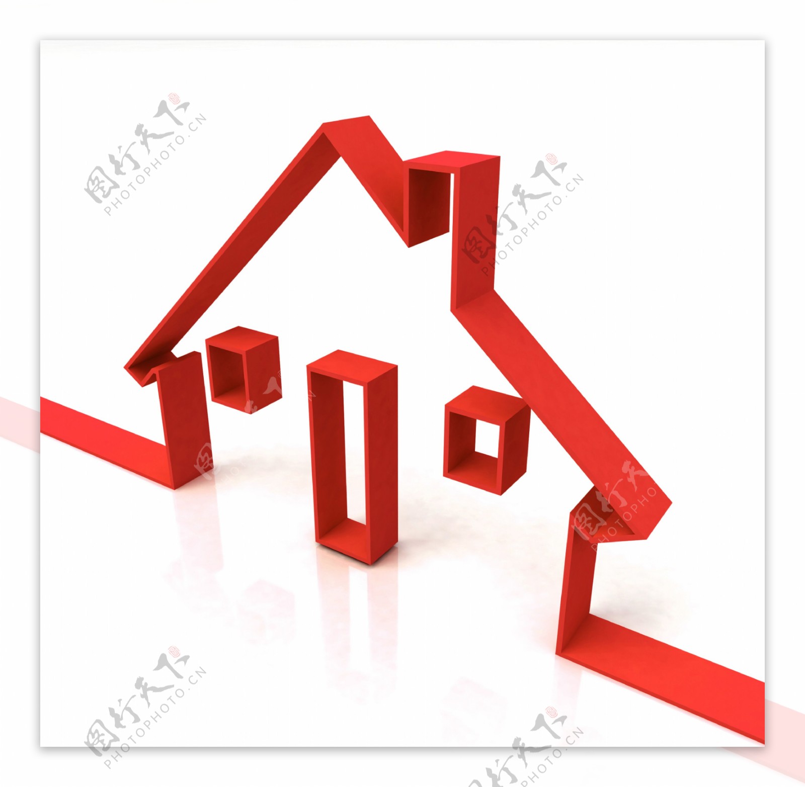 红房子符号显示房地产或租金
