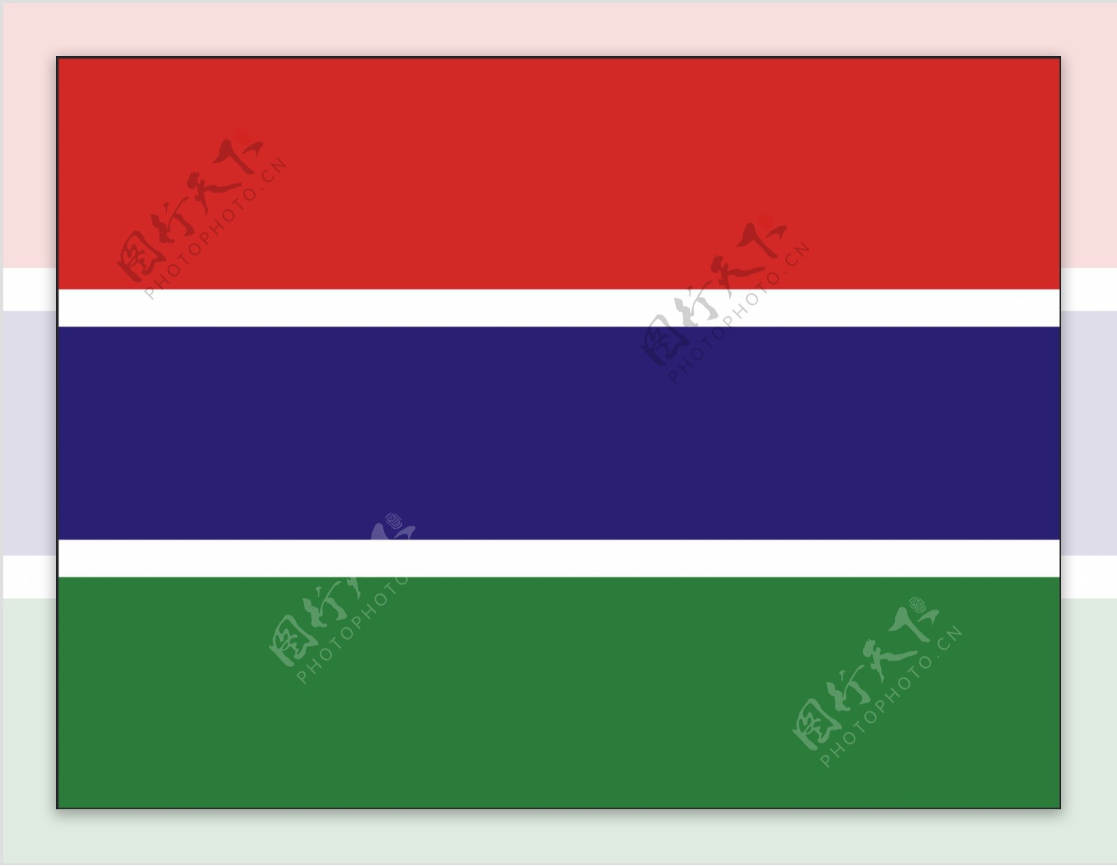 矢量非洲花生大国冈比亚国旗