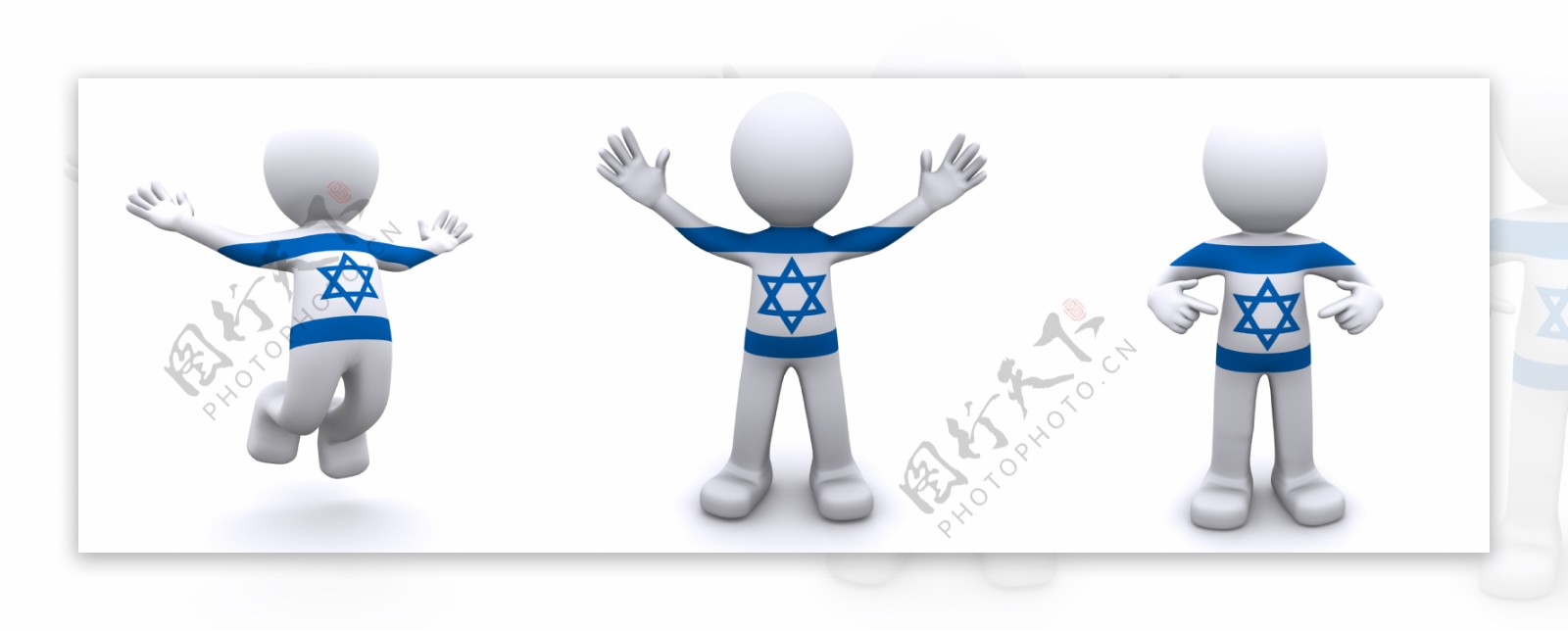 3D人物质感与以色列国旗