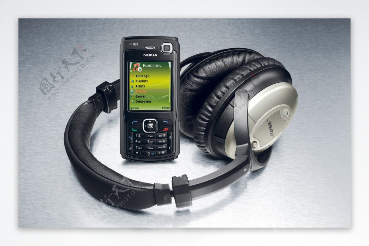 诺基亚N70手机带耳麦图片