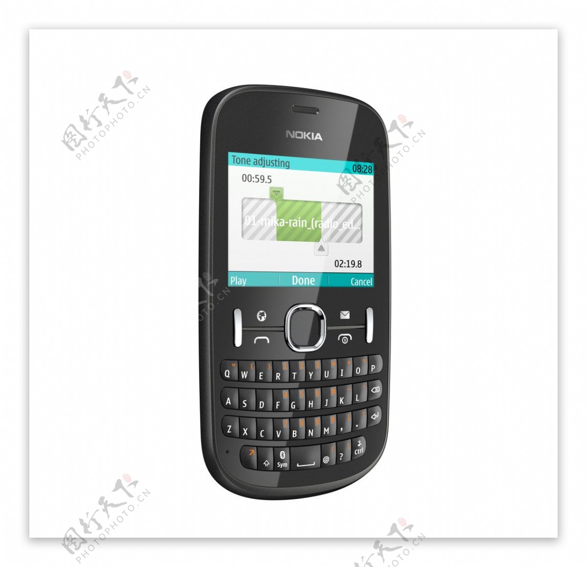 诺基亚全键盘手机asha201黑色立体图片