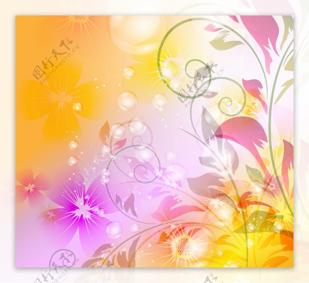 梦幻花卉花朵背景图片素材-编号12712691-图行天下