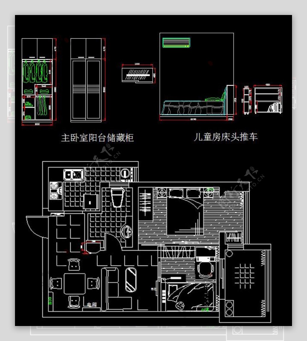 50平方单身公寓改两居室设计图图片