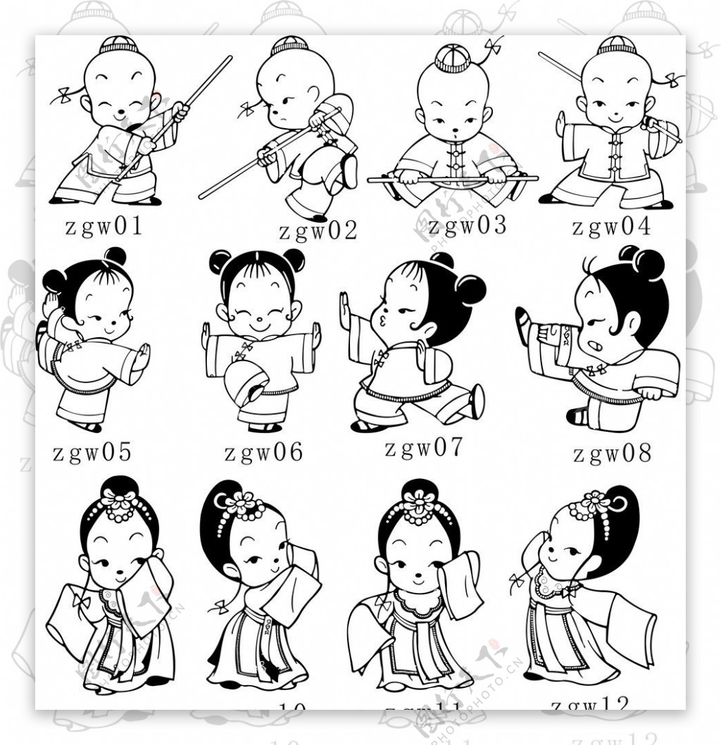 中国娃娃矢量素材图片