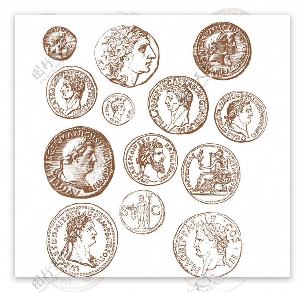 古代硬币图片