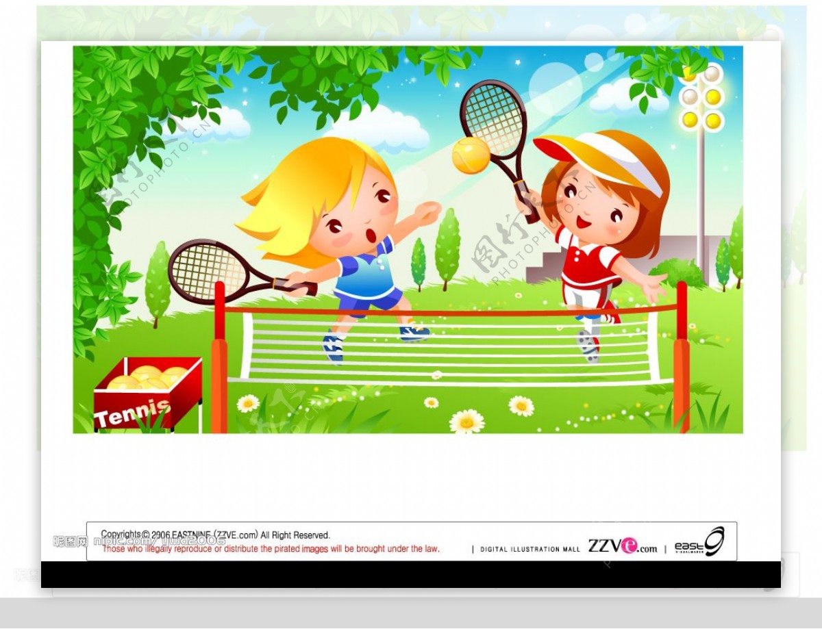 儿童网球运动图片