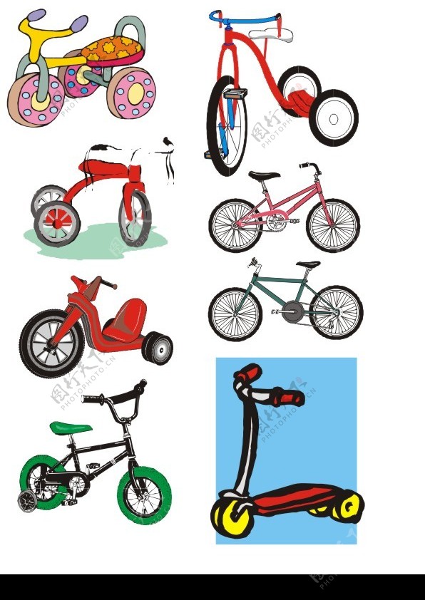 自行车儿童车图片