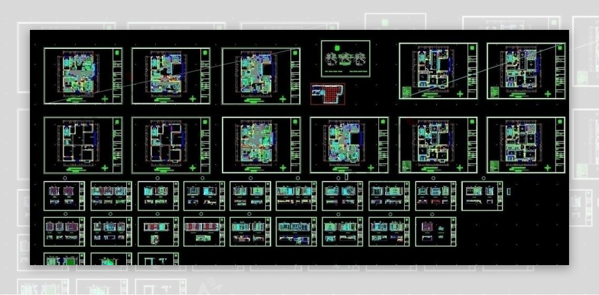 家装别墅工程文件模板CAD图图片