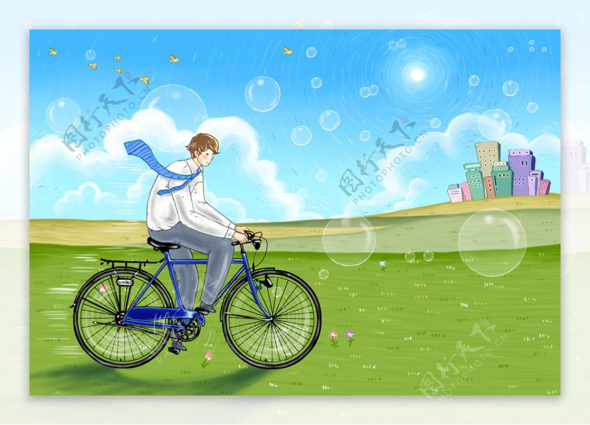 骑自行车设计图__动漫人物_动漫动画_设计图库_昵图网nipic.com