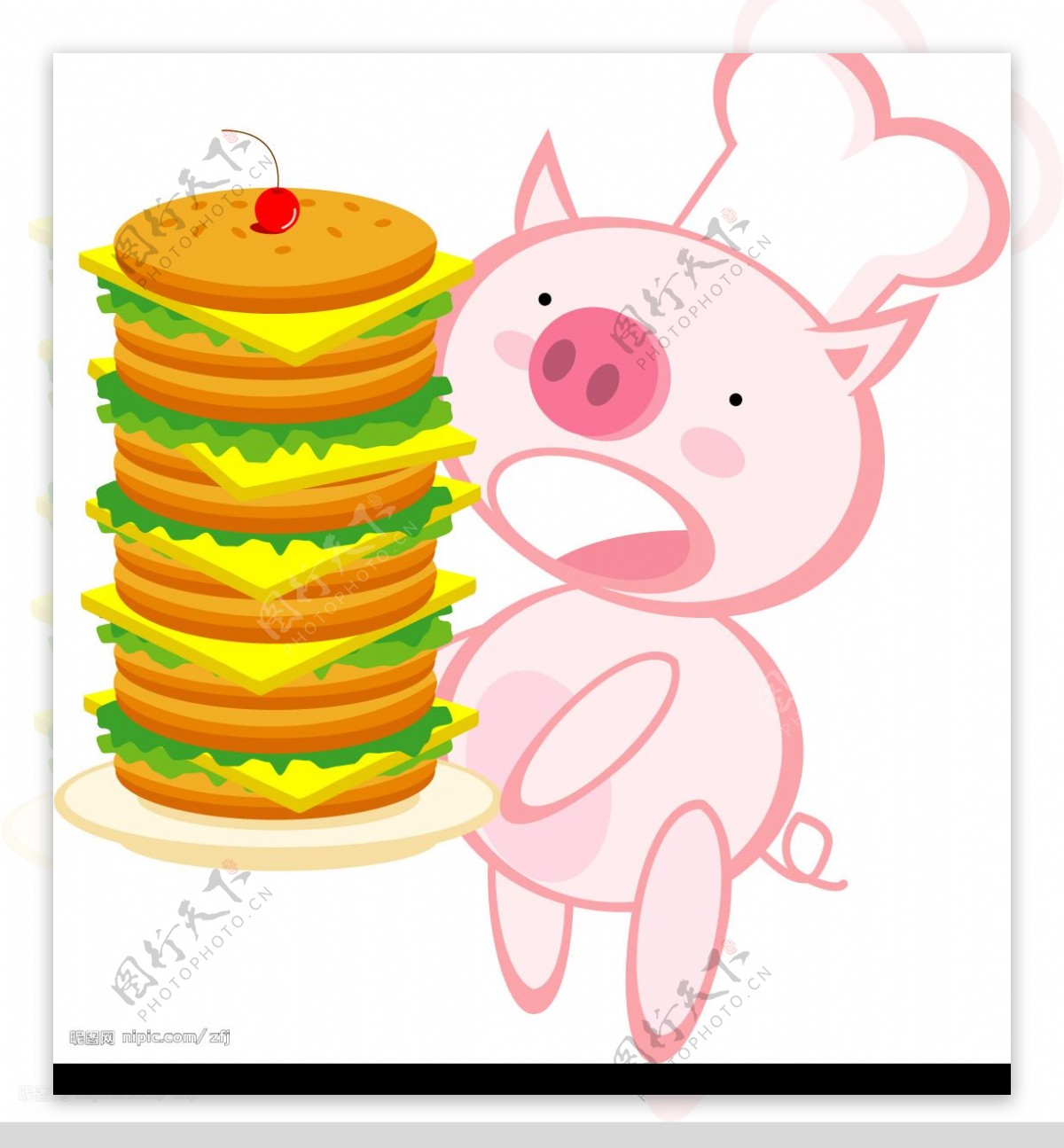 超可爱活泼健康卡通小猪系列图片