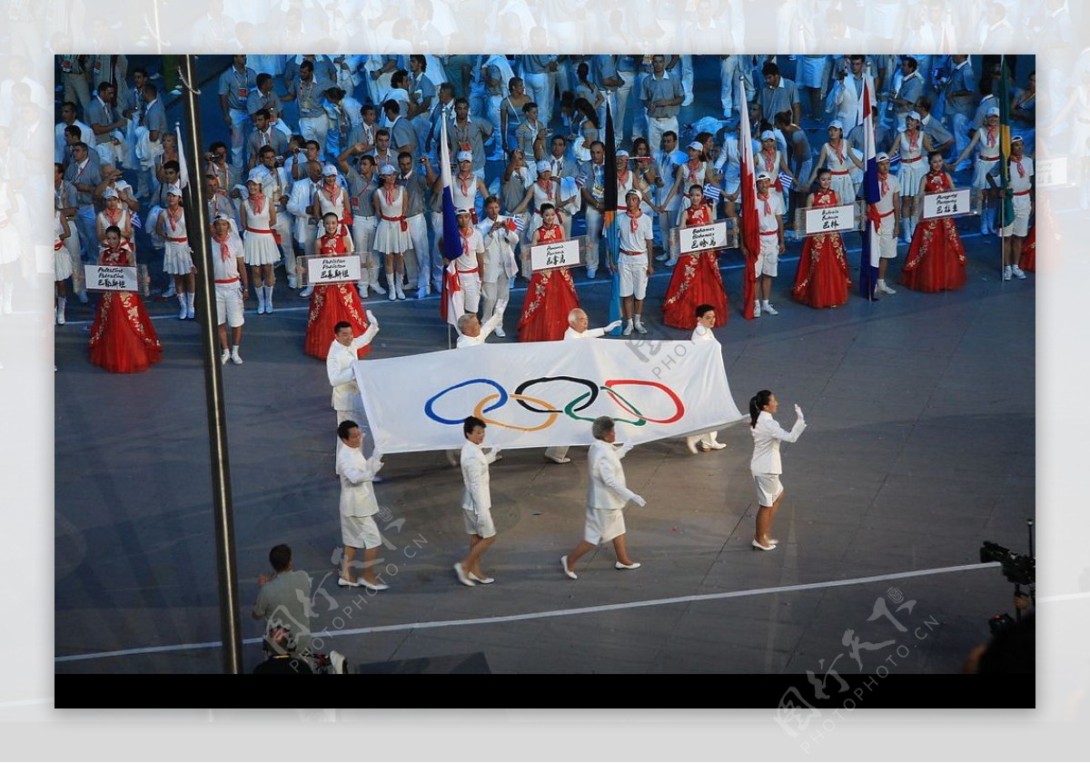 奥运旗进场图片