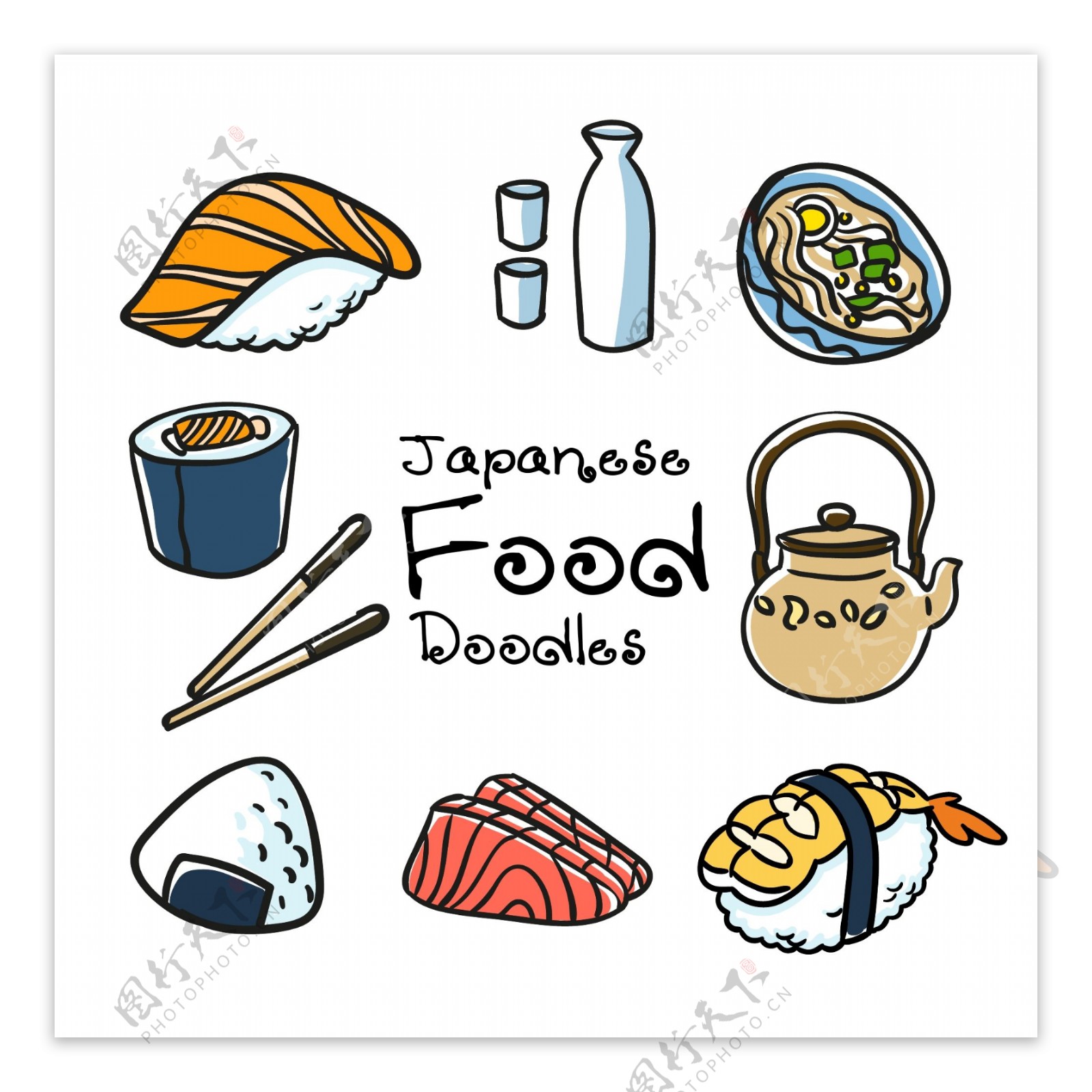 日本食品涂鸦图片