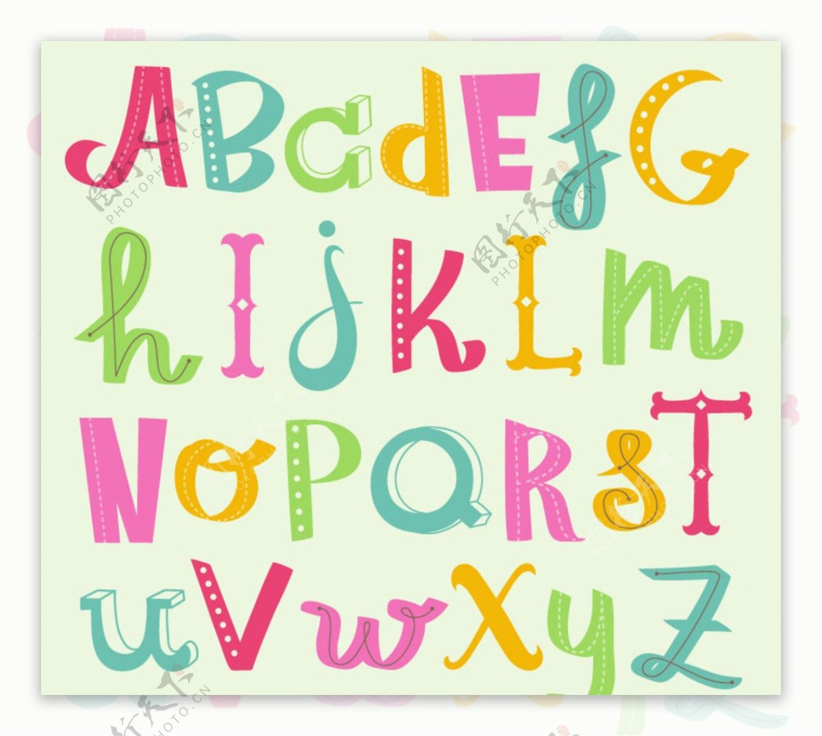 创意彩色字母设计矢量素材图片