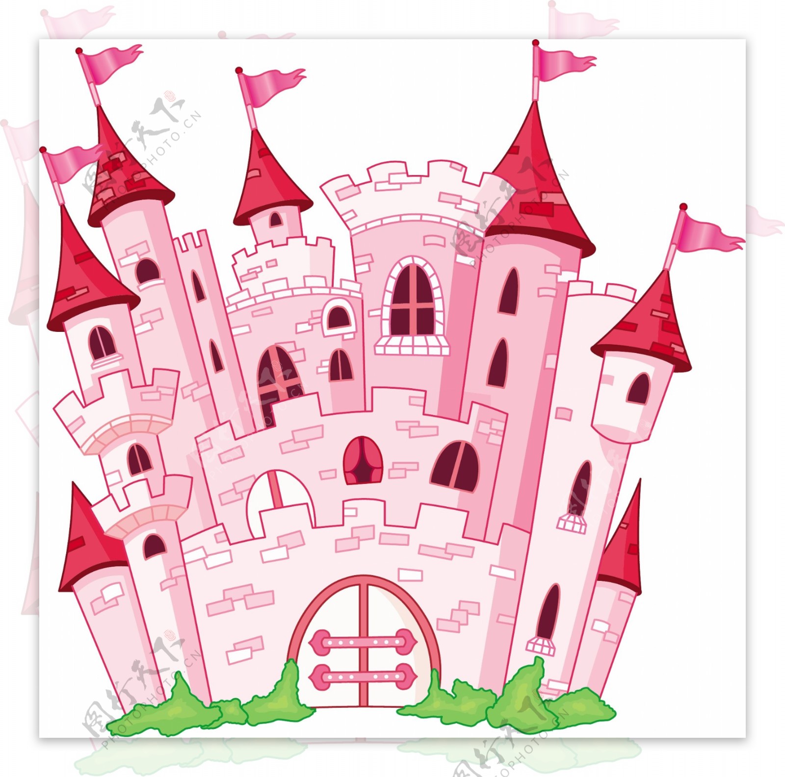 时尚粉色城堡建筑图片