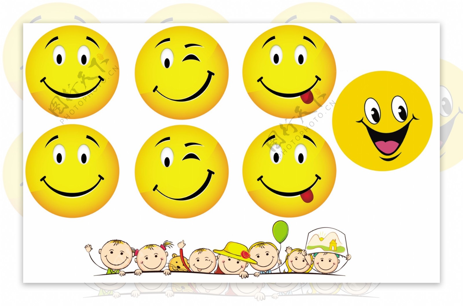 6个彩绘笑脸设计矢量图设计图__绘画书法_文化艺术_设计图库_昵图网nipic.com