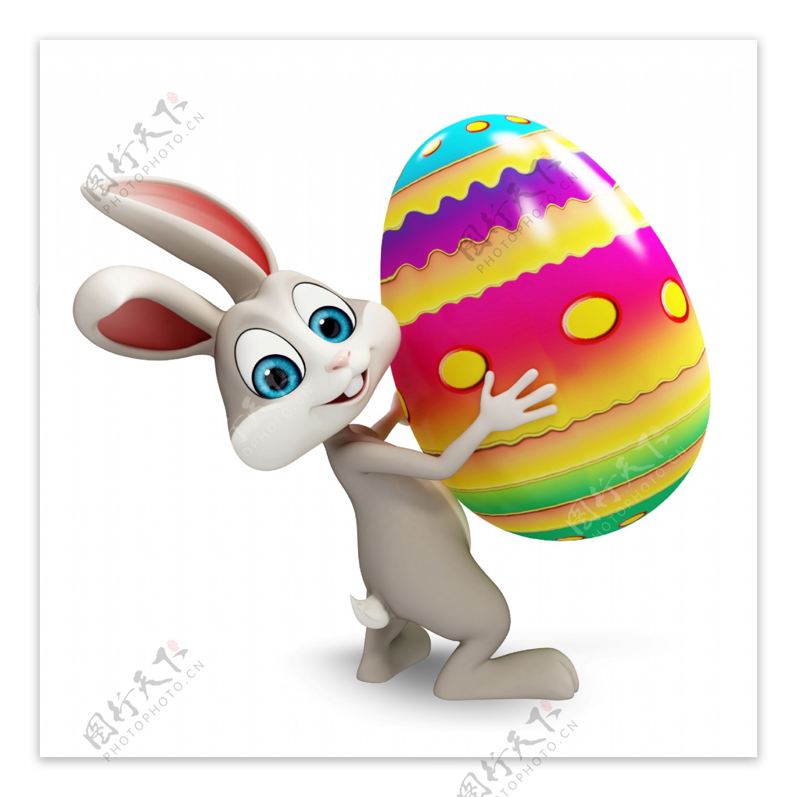 兔子抱彩蛋图片