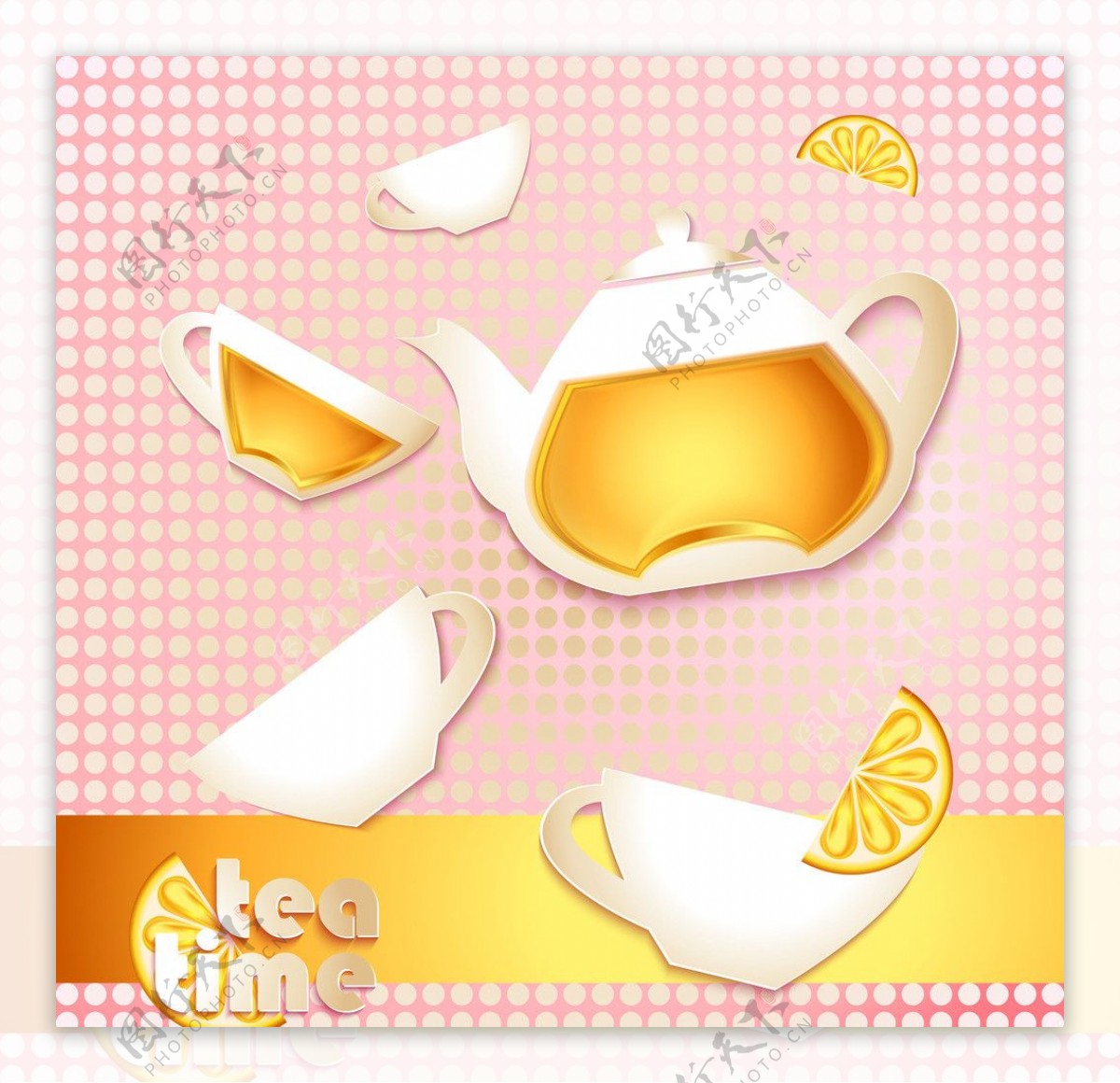 柠檬茶茶水茶杯图片