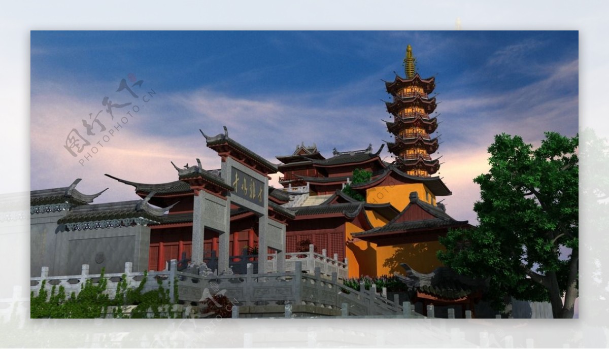 南京古鸡鸣寺模型图片