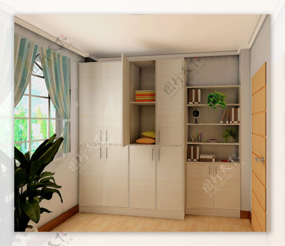 40平一室一厅小户型客厅壁柜设计图片_装信通网效果图