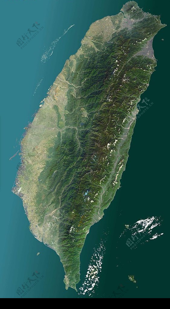 中国宝岛台湾卫星遥感图图片