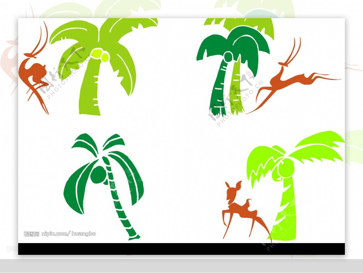 椰子树矢量图图片