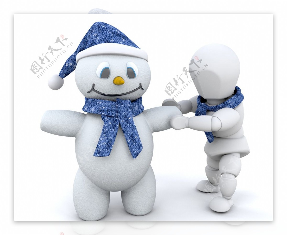 3D小人与雪人图片
