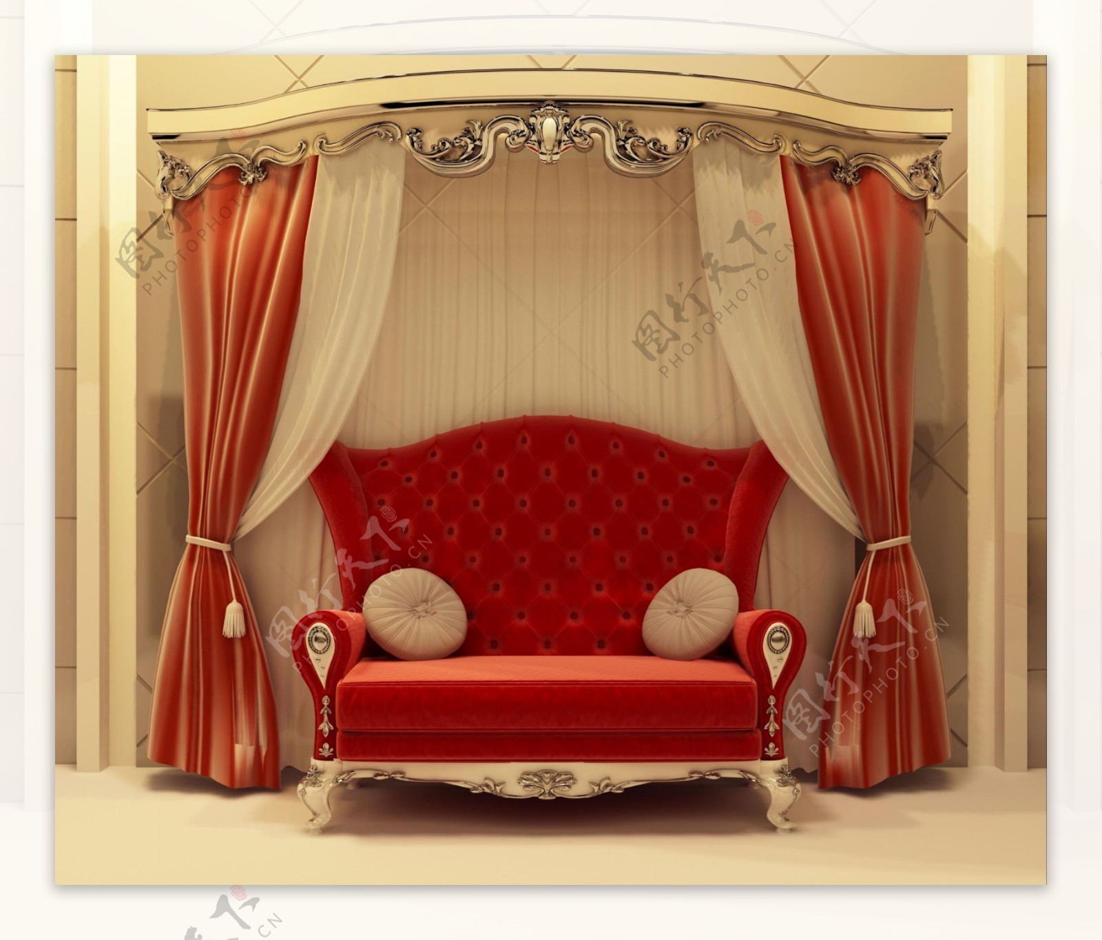 沙发窗帘装饰图片
