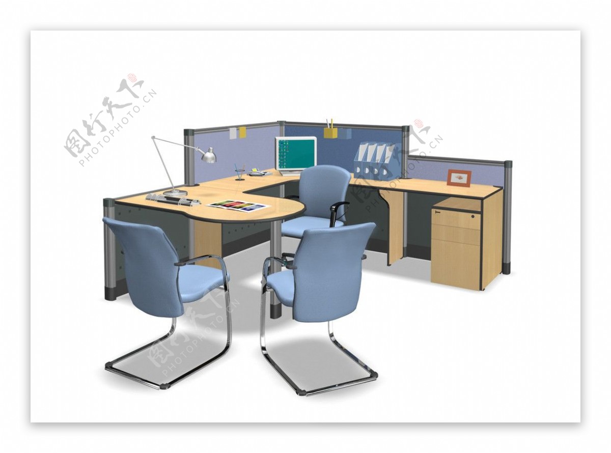 办公桌模型图片