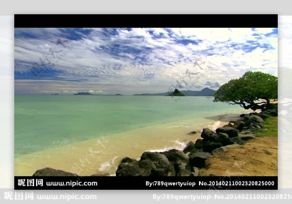 海岸海滩风景画视频