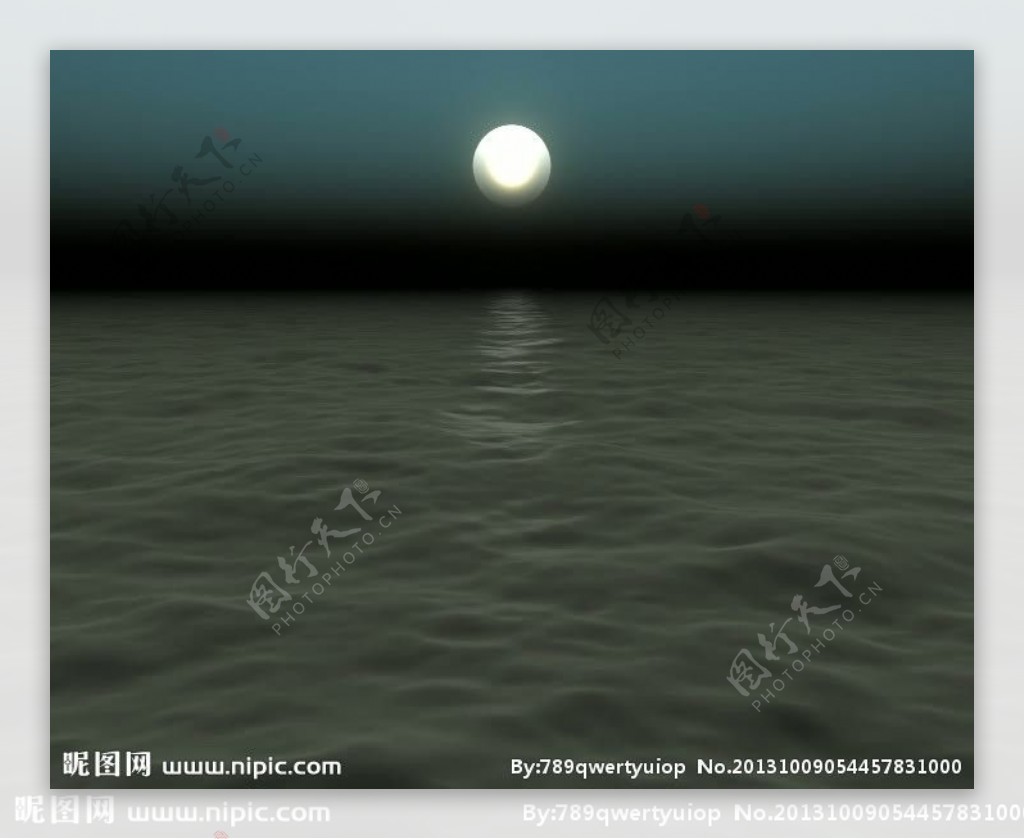 水上月亮背景视频素材