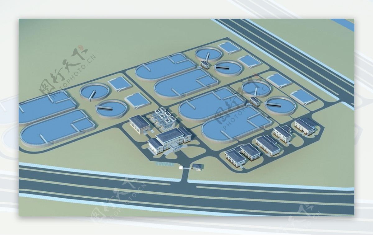 污水厂3D模型图片