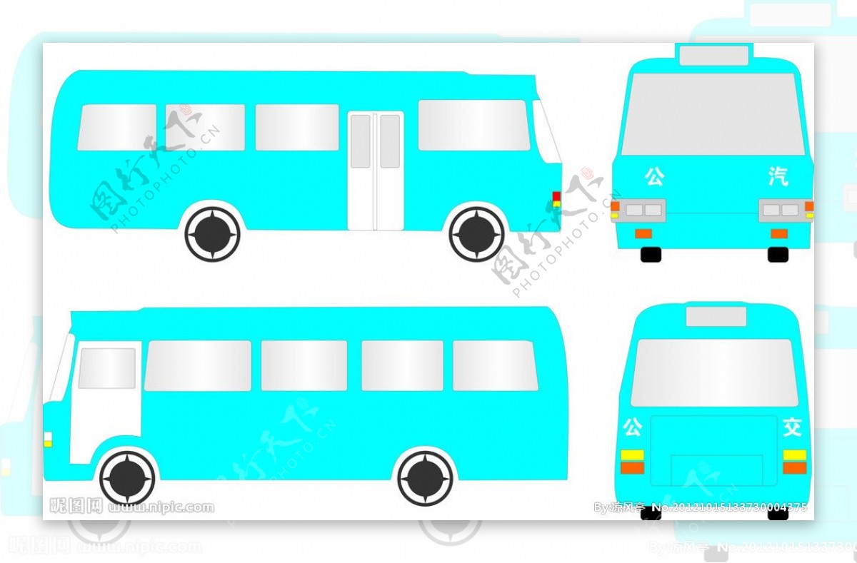 公汽车体模板用于公汽车身广告制作图片