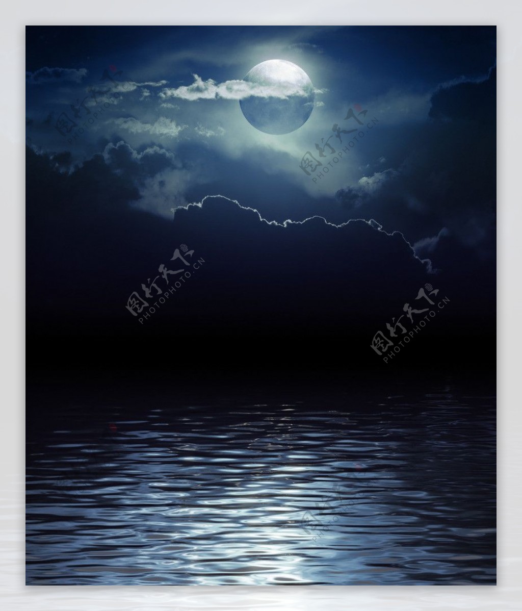月色江面图片