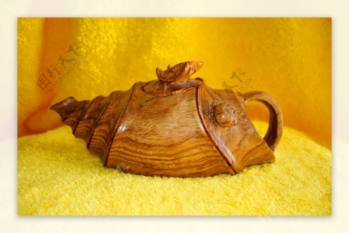 木雕茶壶图片