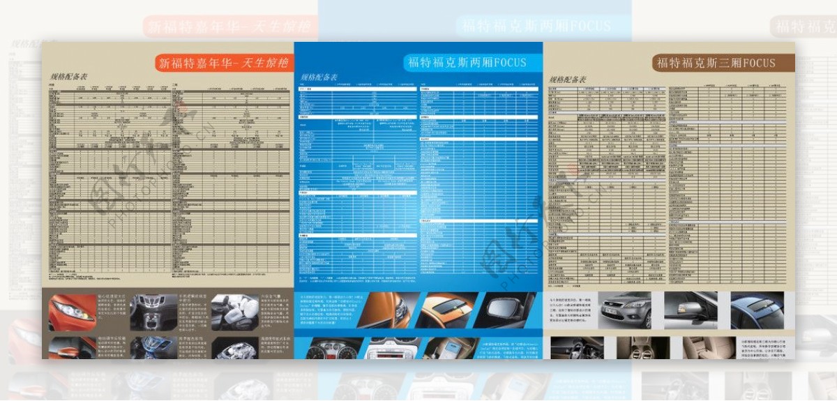 福特全车系规格配备表三折页B图片