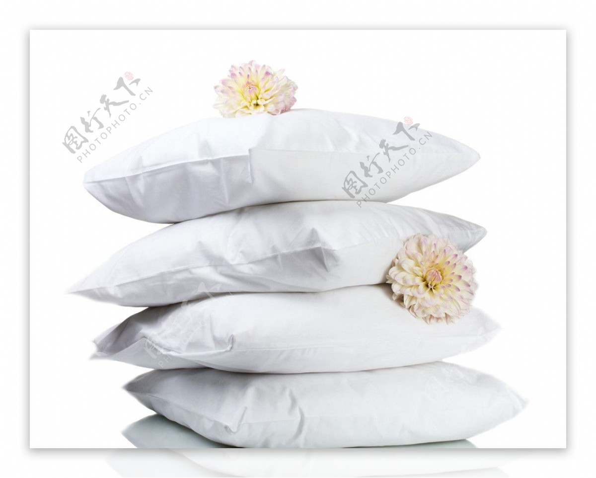 堆叠抱枕白色菊花图片