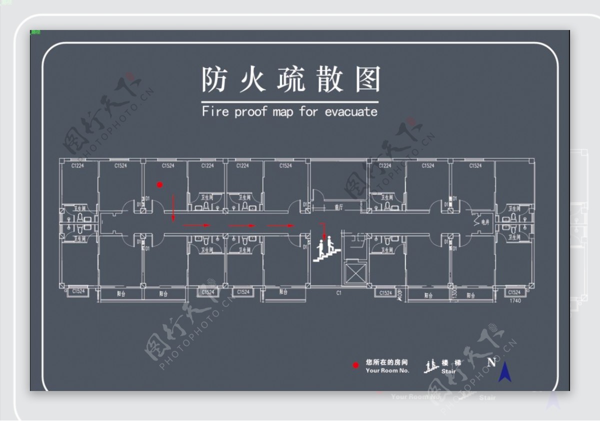 防火疏散图设计范本图片