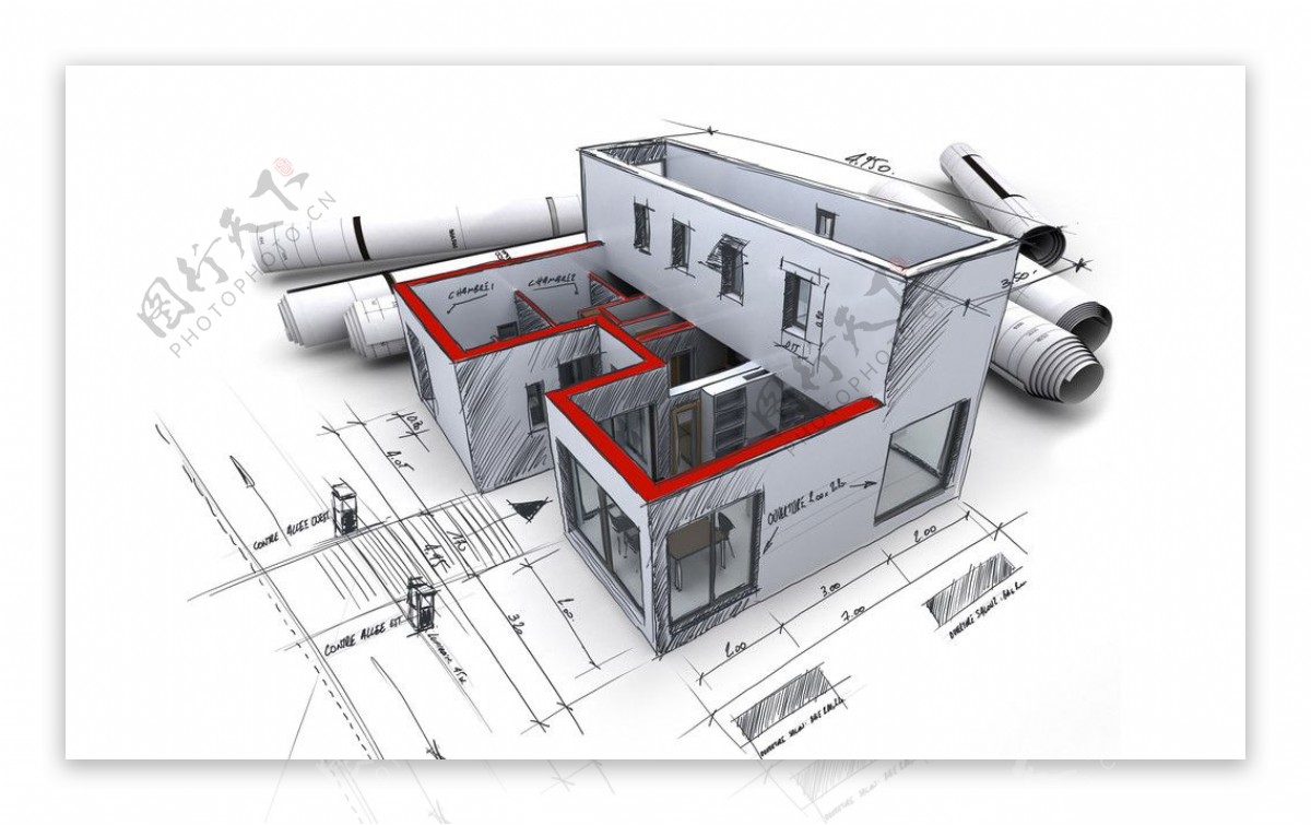 3D建筑建筑设计室内设计图片