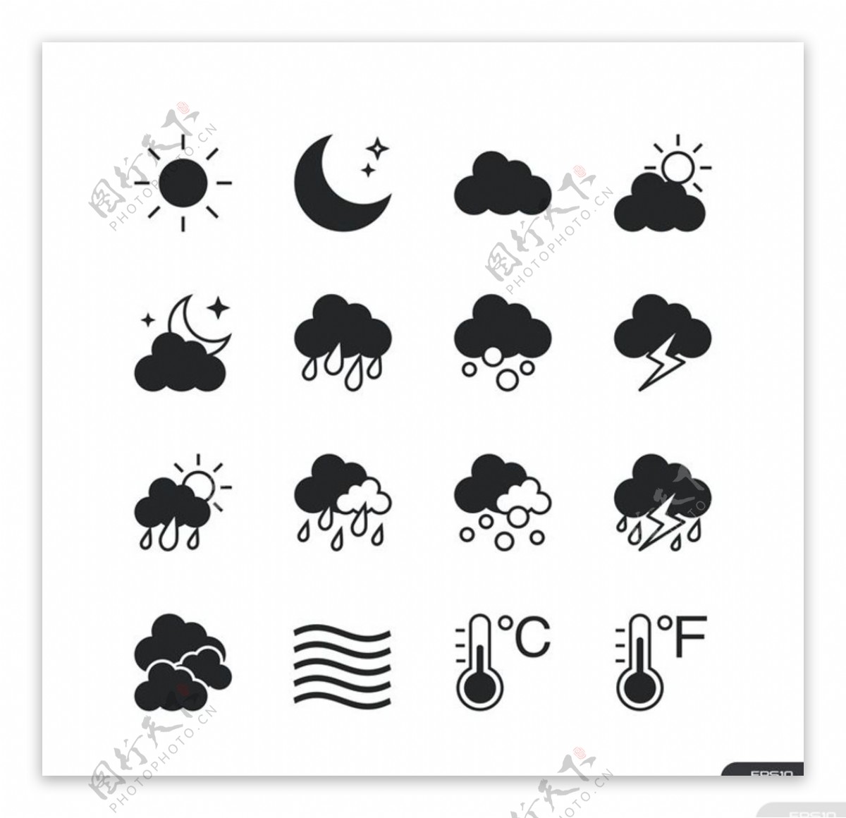 天气图标天气标志图片