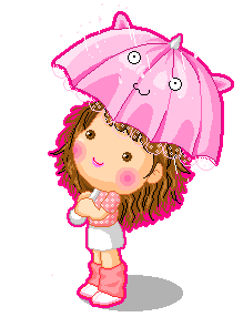 撑着雨伞的小女孩图片