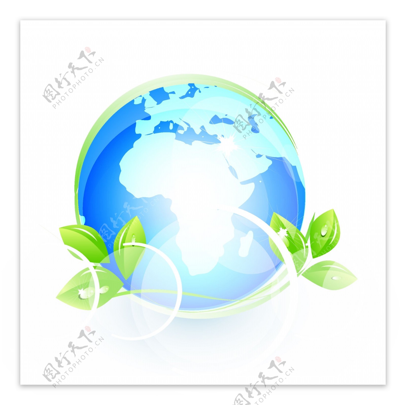 绿色环保地球图标图片