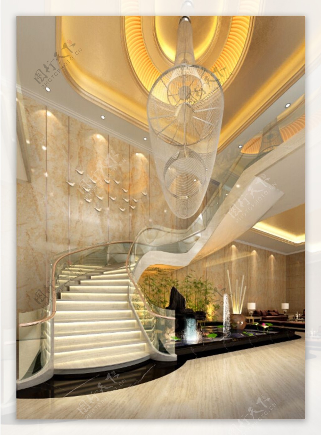 超级豪华楼梯模型图片